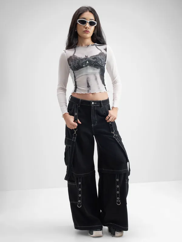 Tokyo Talkies Women Off White Printed Regular Top