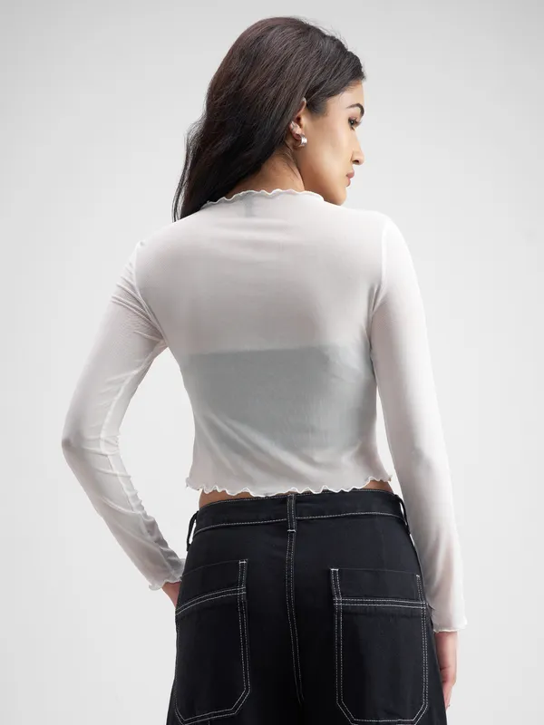 Tokyo Talkies Women Off White Printed Regular Top