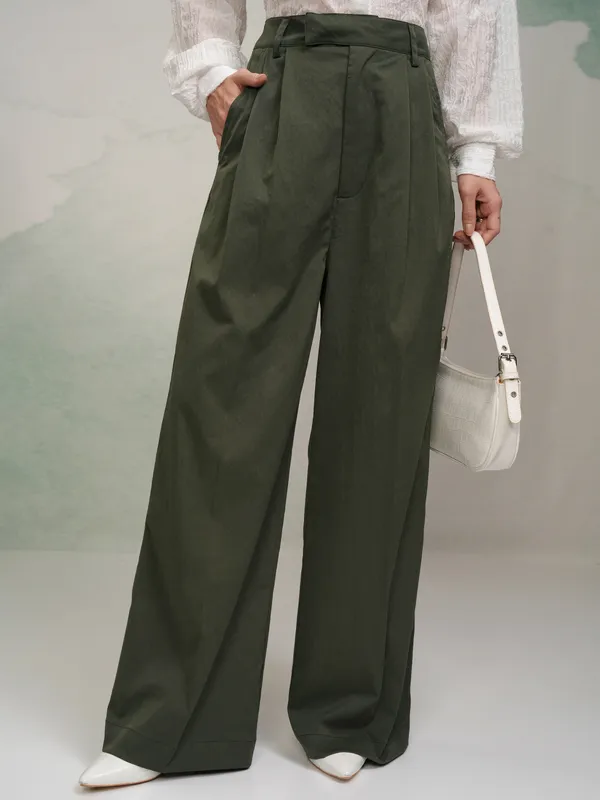 Solid Flared Wide Leg
