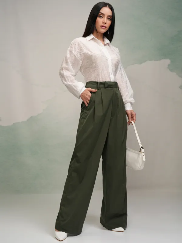 Solid Flared Wide Leg