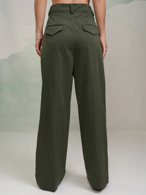 Solid Flared Wide Leg