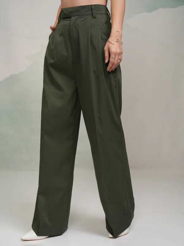 Solid Flared Wide Leg
