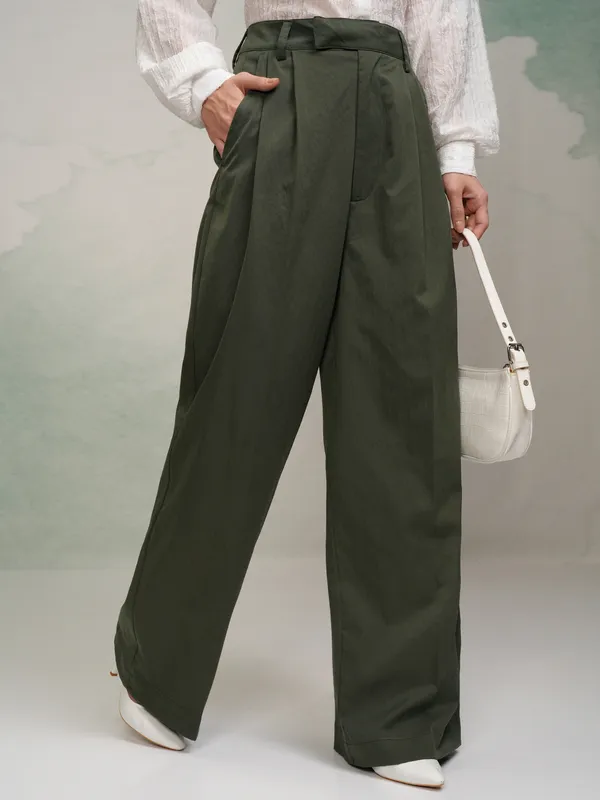 Solid Flared Wide Leg