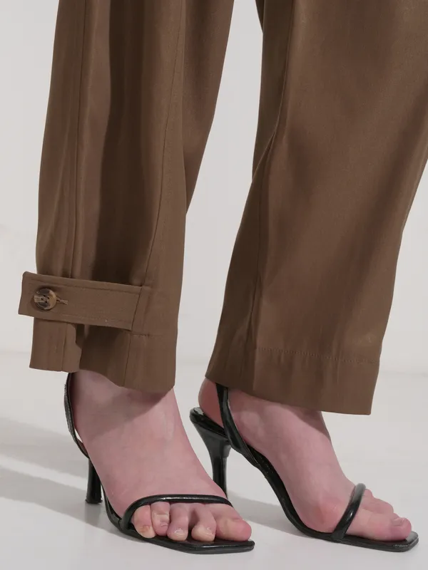 Solid Regular Fit Casual Trouser