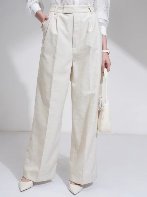 Solid Flared Casual Trouser