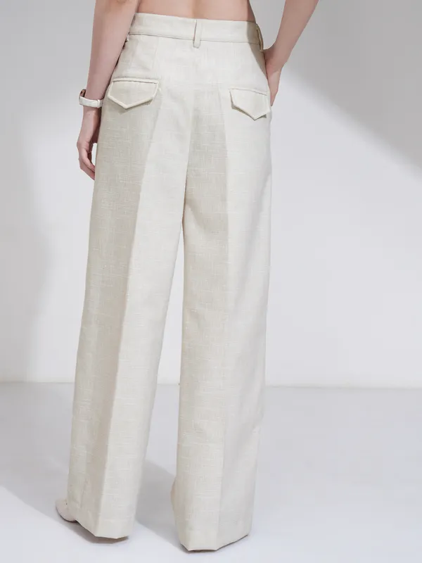 Solid Flared Casual Trouser