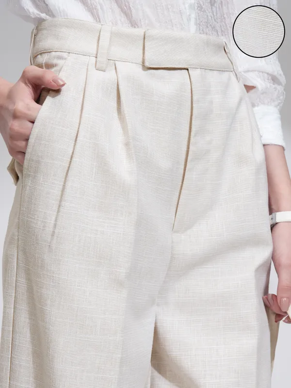 Solid Flared Casual Trouser