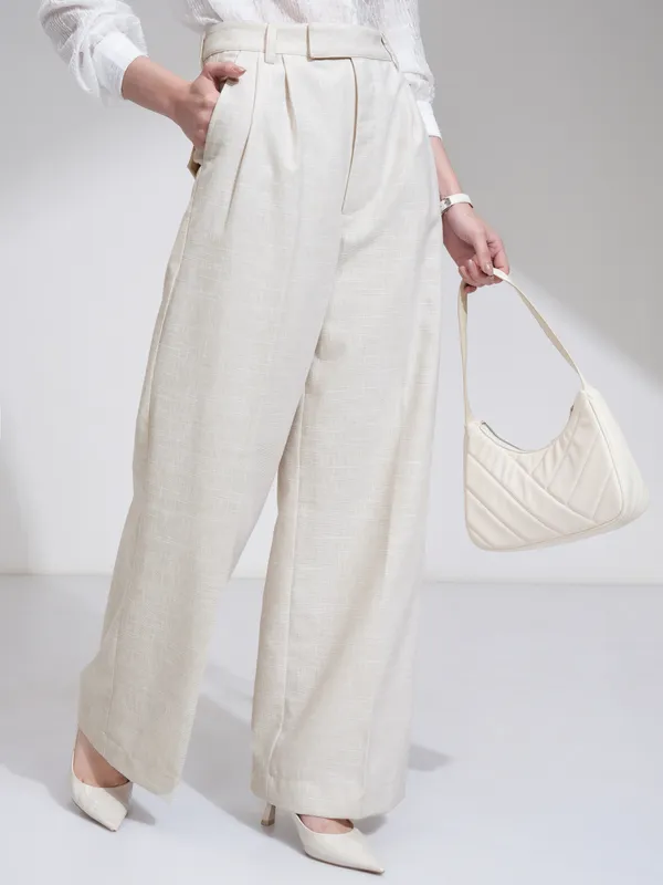 Solid Flared Casual Trouser