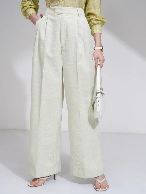 Solid Flared Casual Trouser