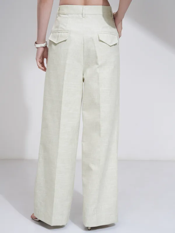 Solid Flared Casual Trouser