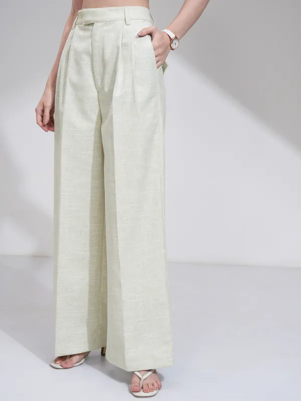 Solid Flared Casual Trouser