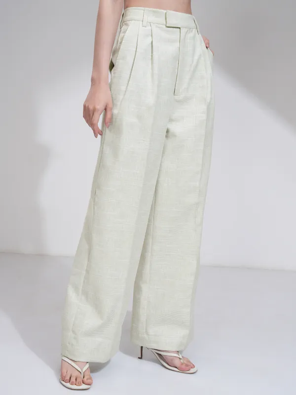 Solid Flared Casual Trouser