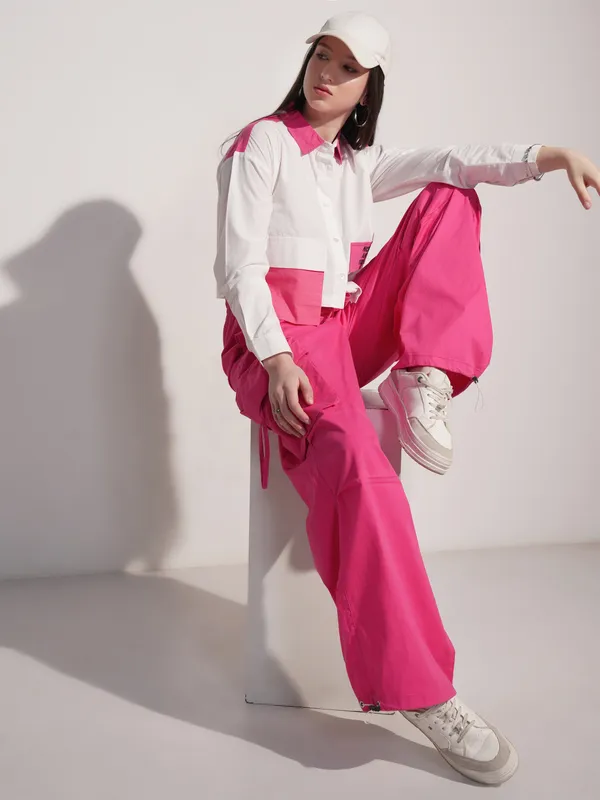 Tokyo Talkies Women Pink Solid Straight Fit Joggers