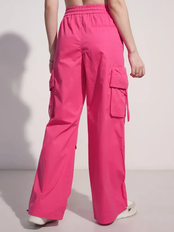 Tokyo Talkies Women Pink Solid Straight Fit Joggers