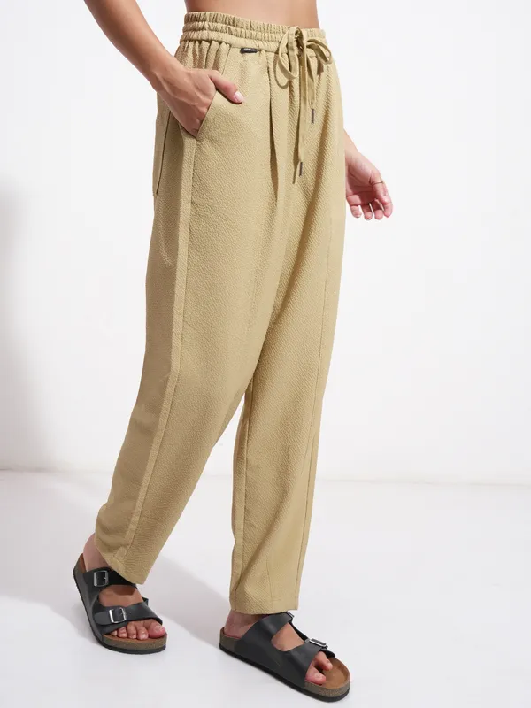 Tokyo Talkies Women Brown SOlid Regular Fit Casual Trouser