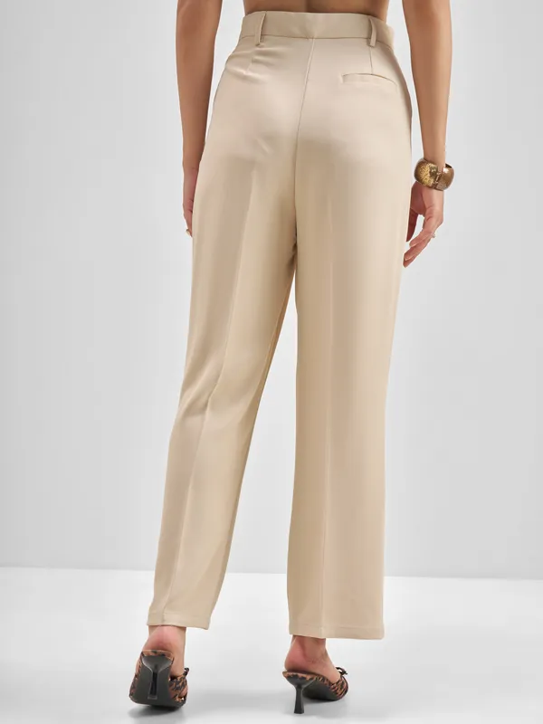 Solid Straight Fit Formal Trouser