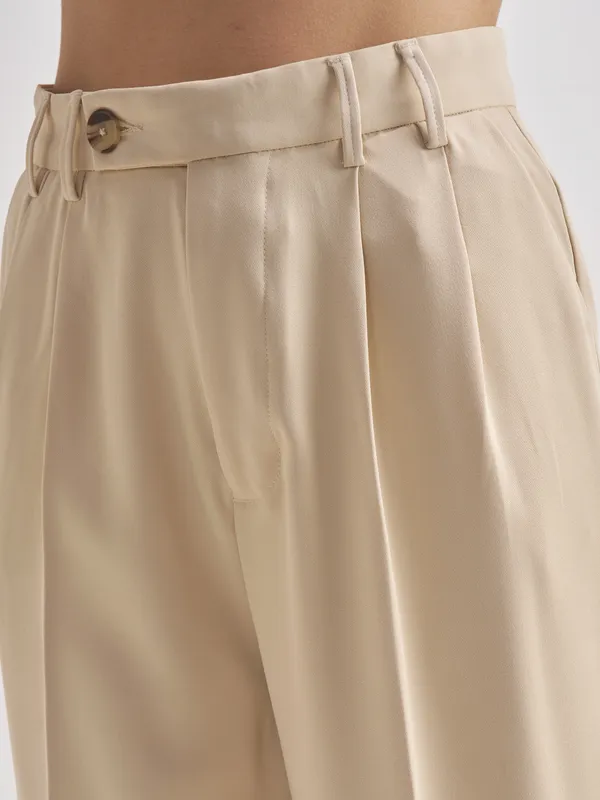 Solid Straight Fit Formal Trouser