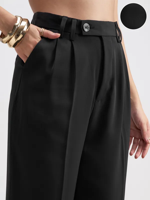 Solid Straight Fit Formal Trouser