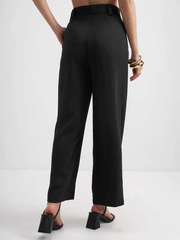 Solid Straight Fit Formal Trouser