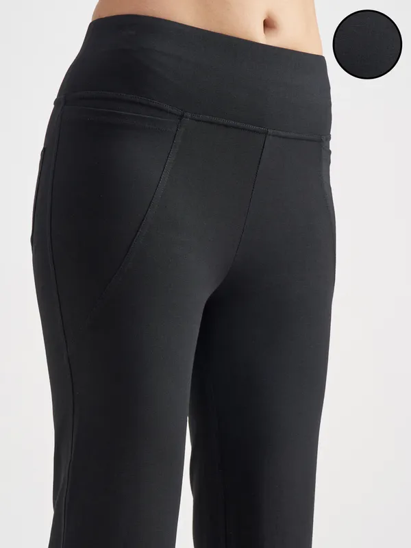 Tokyo Talkies Women Black Solid Bootcut Regular Trouser