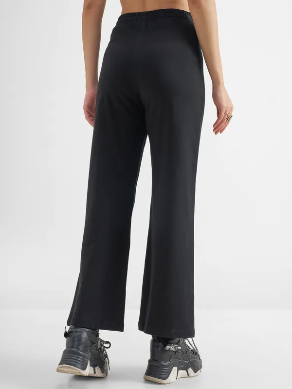 Tokyo Talkies Women Black Solid Wide Leg Regular Trouser