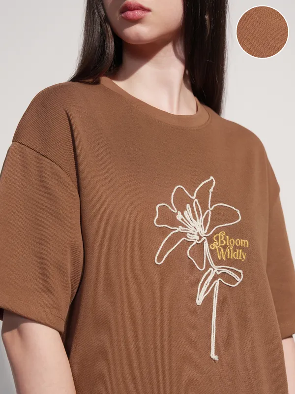 Embroidered Oversized Fit T-Shirt