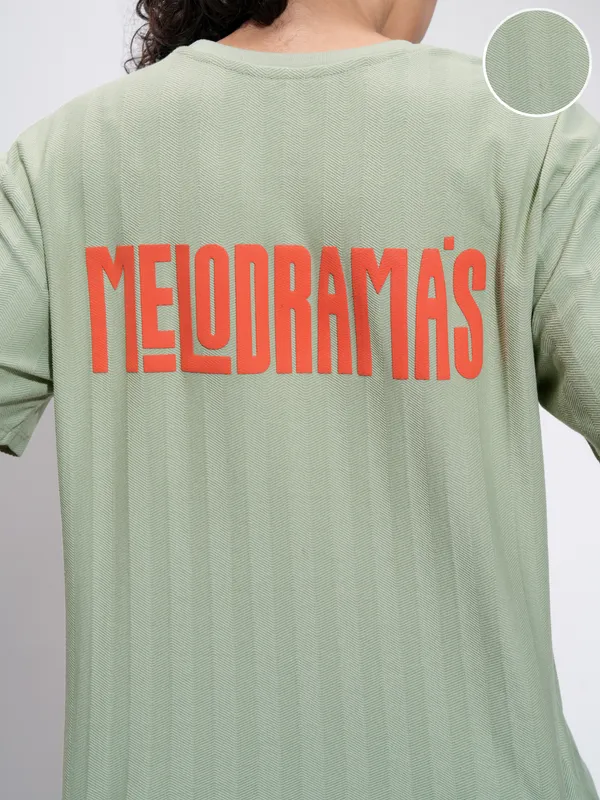 Tokyo Talkies Women Green Printed Round Neck Oversized Fit T-Shirt