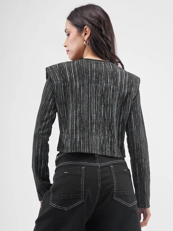 Tokyo Talkies Women Black Printed Round Neck T-Shirt