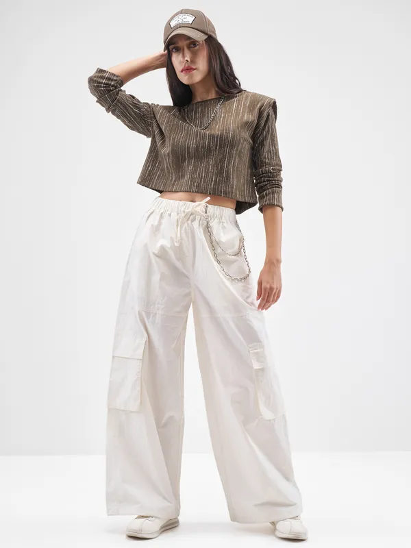 Tokyo Talkies Women Brown Printed Round Neck T-Shirt