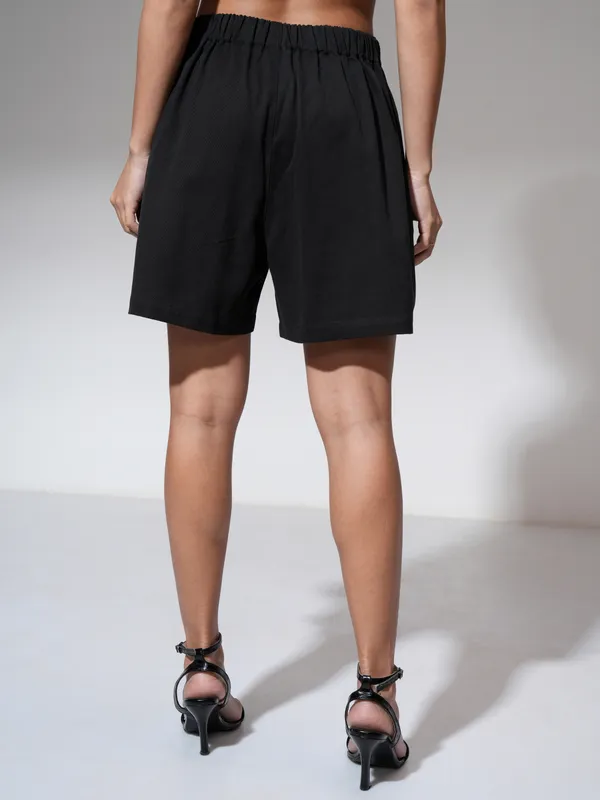 Tokyo Talkies Women Black Regular Fit Shorts