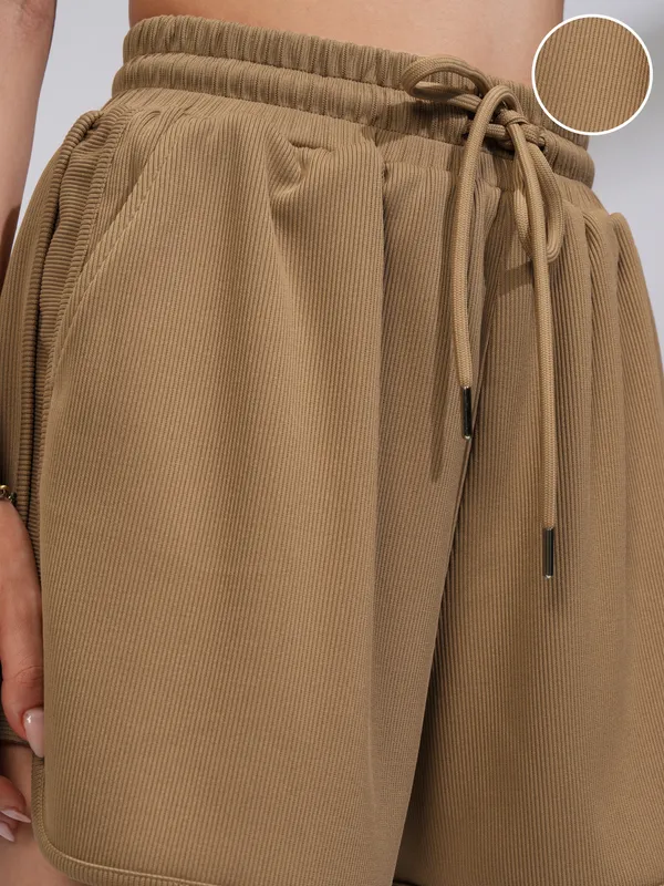 Tokyo Talkies Women Beige Regular Fit Shorts