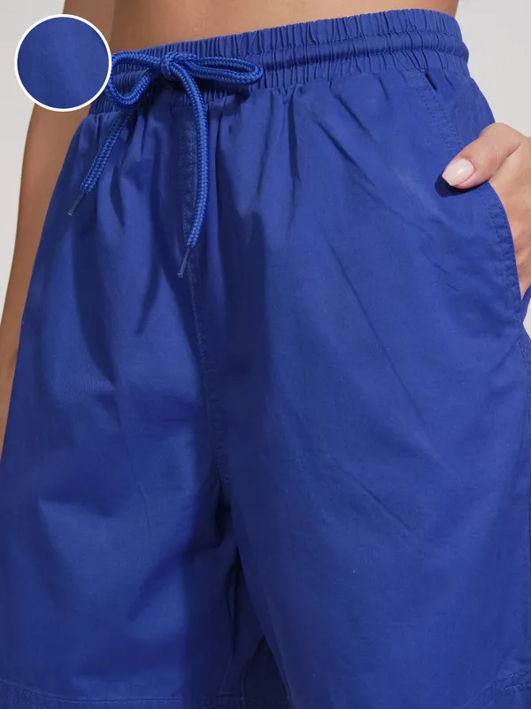 Tokyo Talkies Women Blue Regular Fit Shorts