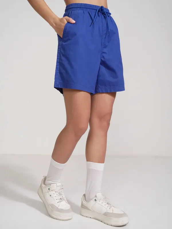 Tokyo Talkies Women Blue Regular Fit Shorts