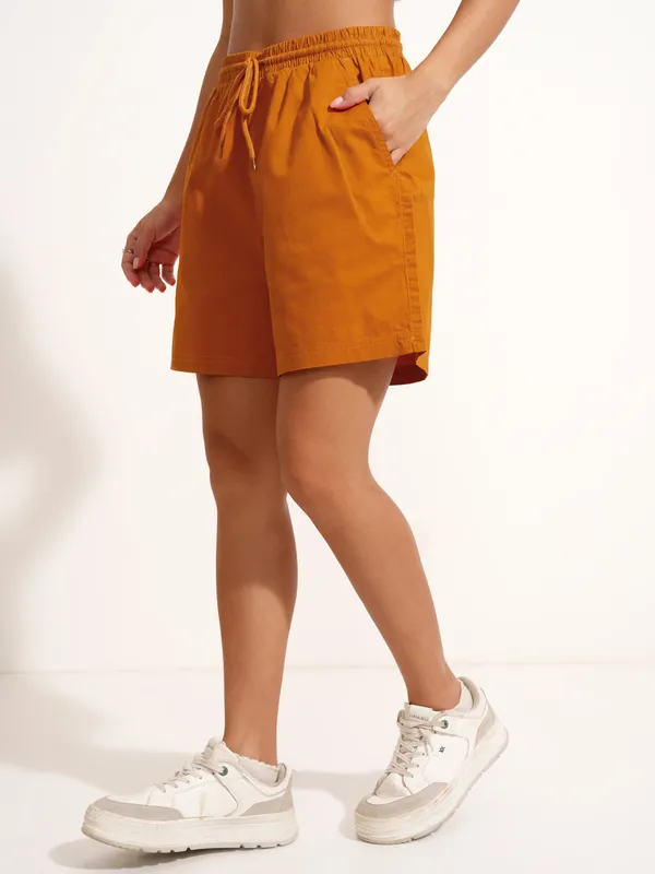 Tokyo Talkies Women Rust Regular Fit Shorts