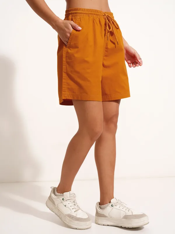Tokyo Talkies Women Rust Regular Fit Shorts