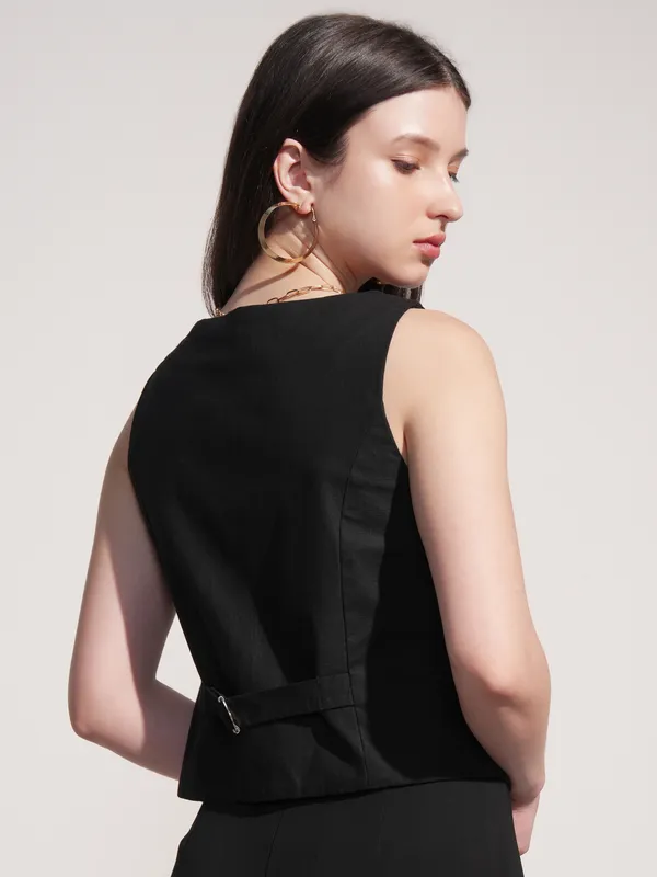 Tokyo Talkies Women Black Solid Shirt Style Top