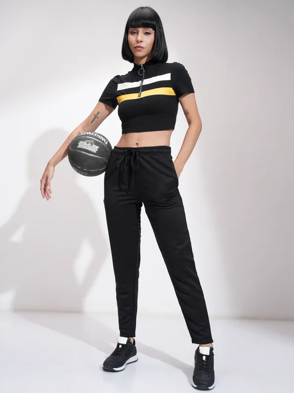  Tokyo Talkies Women Black Slim Fit Track Pants