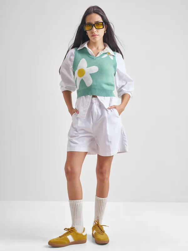  Tokyo Talkies Women Blue V-Neck Sweaters