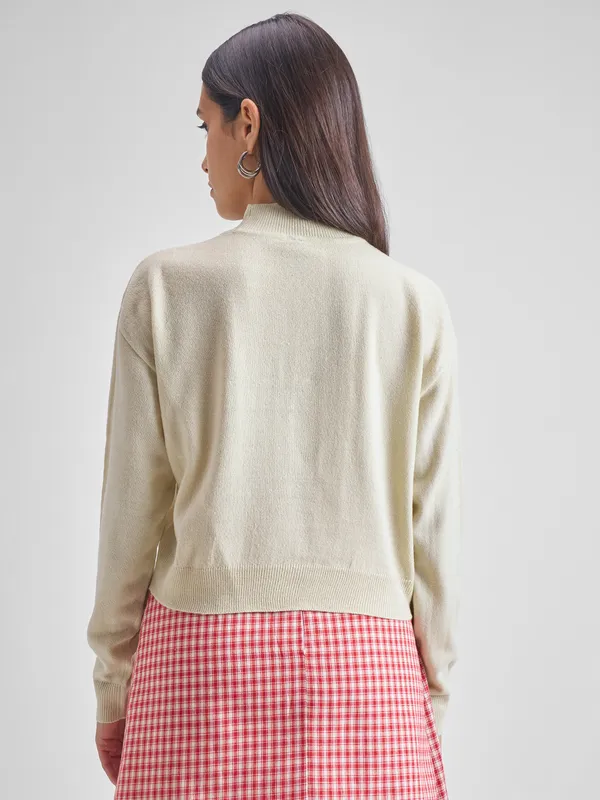  Tokyo Talkies Women Beige Round Neck Sweaters