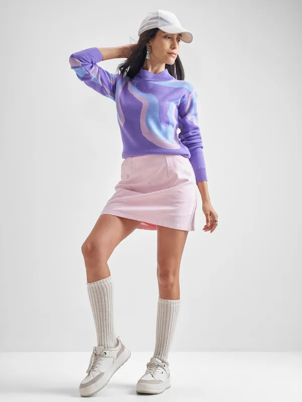 Women Jacqurard Pullover Sweaters