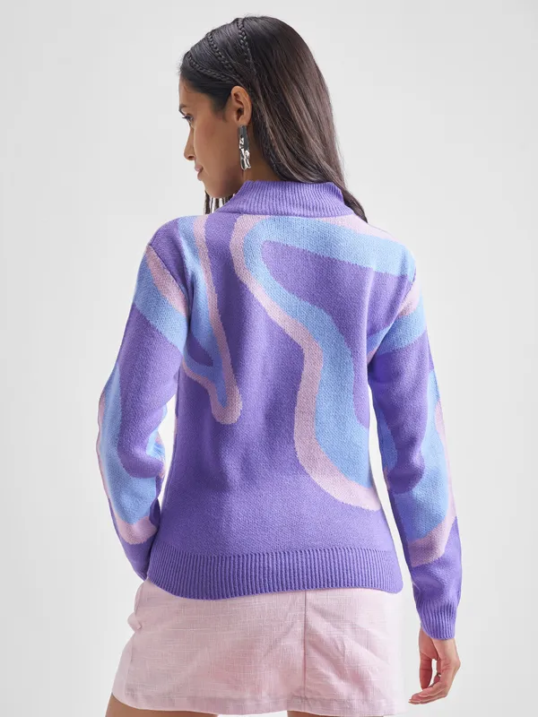 Women Jacqurard Pullover Sweaters