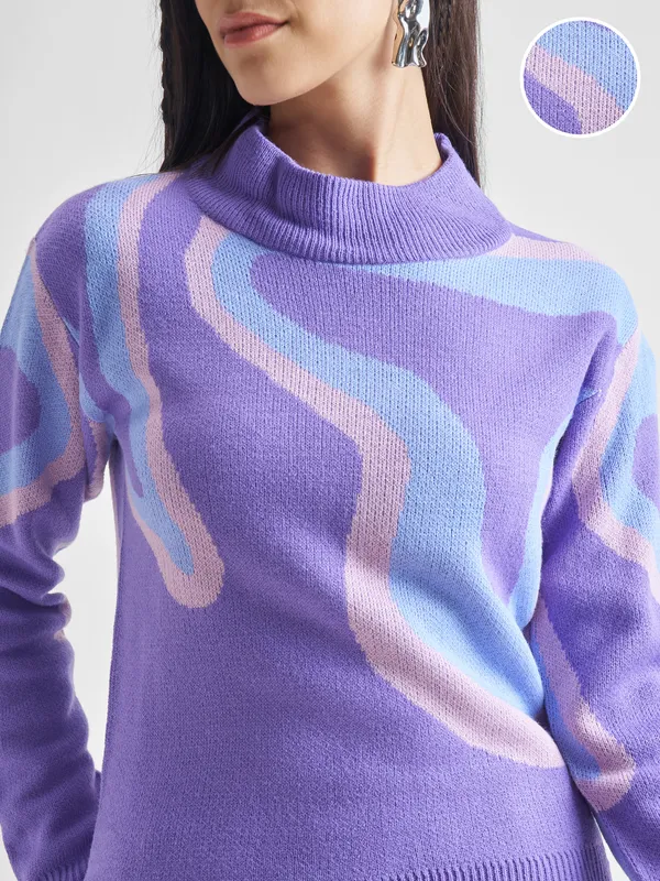 Women Jacqurard Pullover Sweaters