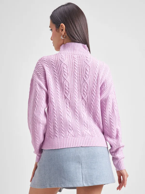  Tokyo Talkies Women Pink Round Neck Sweaters