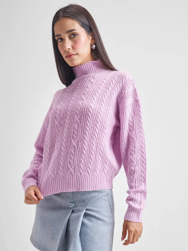  Tokyo Talkies Women Pink Round Neck Sweaters