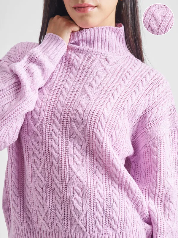  Tokyo Talkies Women Pink Round Neck Sweaters