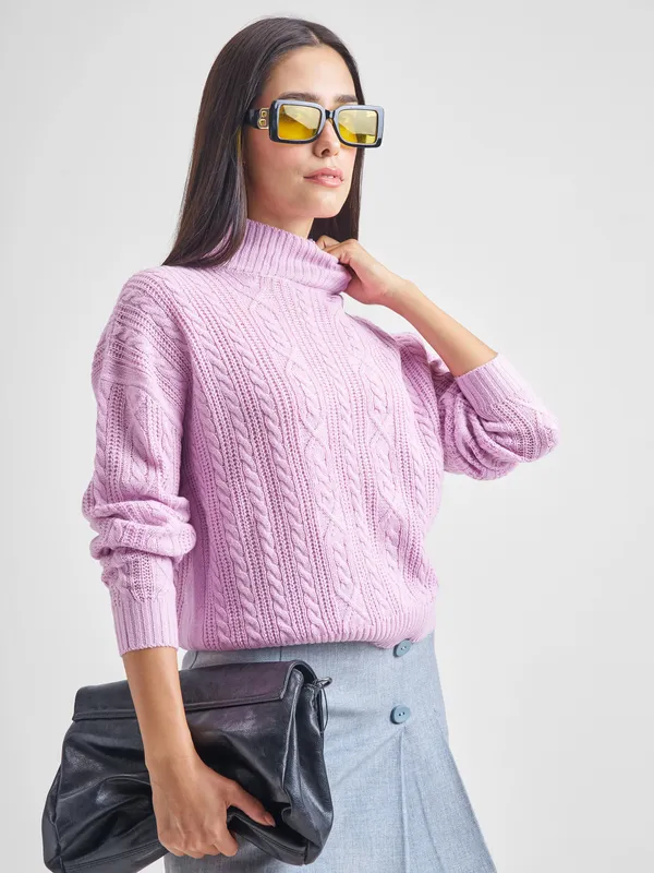  Tokyo Talkies Women Pink Round Neck Sweaters