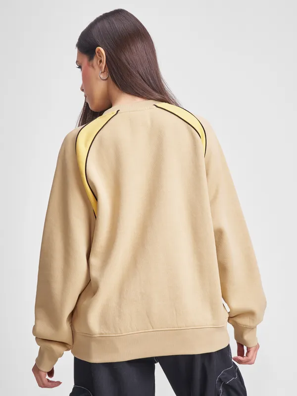 WB By Tokyo Talkies Women Brown Harry Potter Embroidered Pullover V-Neck Sweatshirt