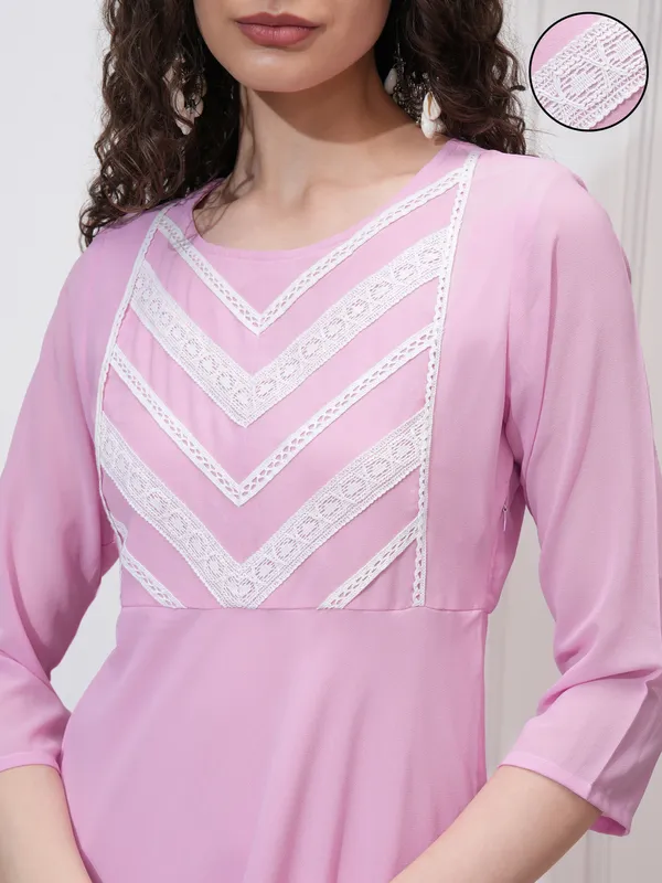 Vishudh Women Lavender Solid Bodycon Dress