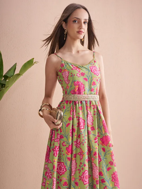 Printed Fit and Flare Dress