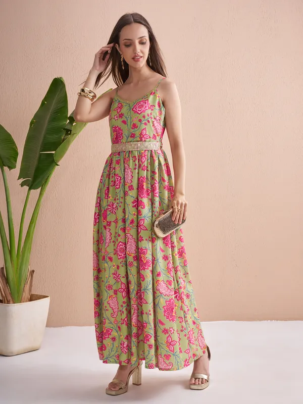 Printed Fit and Flare Dress